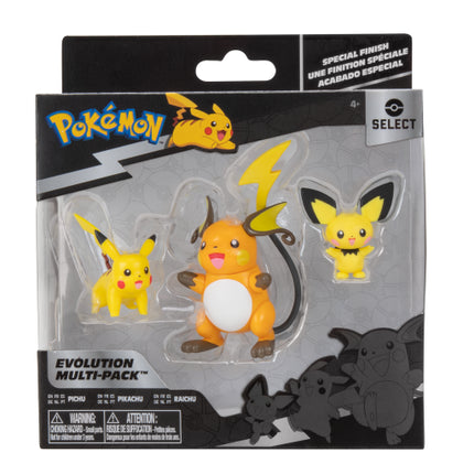 Pichu, Pikachu, Raichu - Multipack Evolution Pokemon Figures Select 5-7 cm